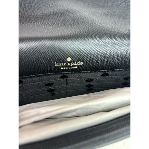 KATE SPADE NEW YORK BLACK TINSEL FLAP CROSSBODY K9336 New - Picture 6 of 9